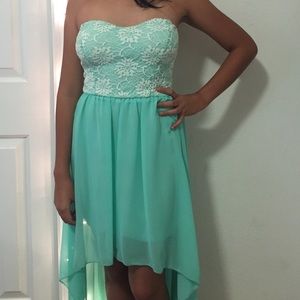 Tiffany blue high-low dress