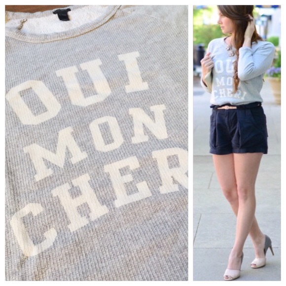 SOLD ❤️ j. crew // oui mon cheri sweatshirt - Picture 3 of 4