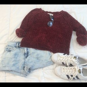 Chunky burgundy Chenille sweater