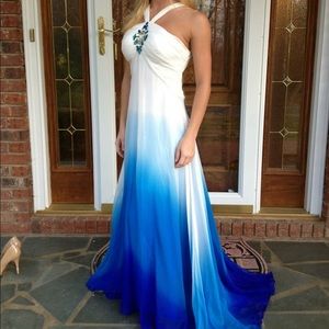 Beautiful blue ombré prom dress