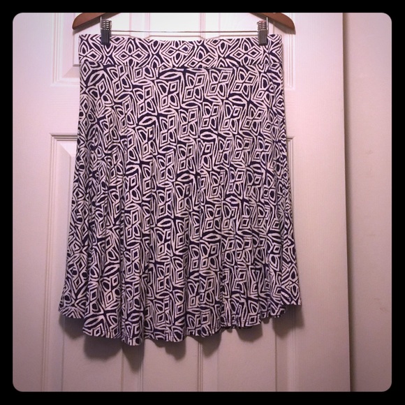 Loft pull up purple and white printed skirt