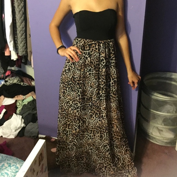 Wet Seal Dresses & Skirts - long cheetah print dress