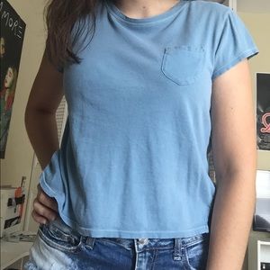 sky blue short sleeve shirt