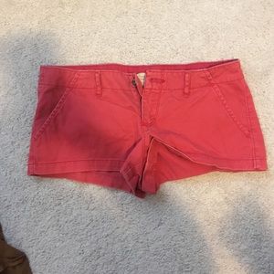 washed red Hollister shorts