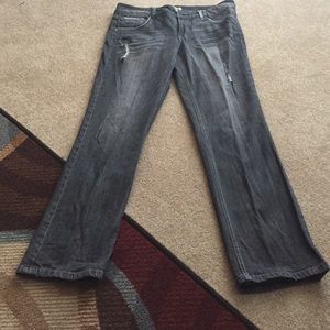 Destress jeans. Black with light grey trim.