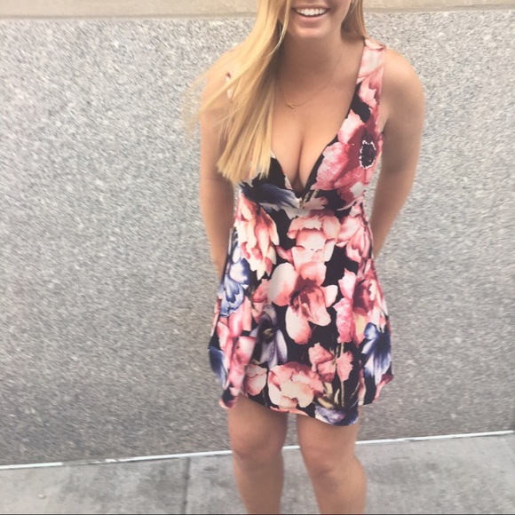 Black and floral dress