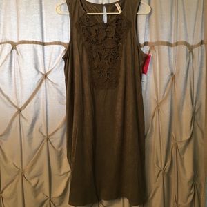 Army green shift dress