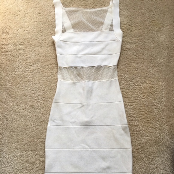Bebe white knit and mesh dress - Picture 1 of 4