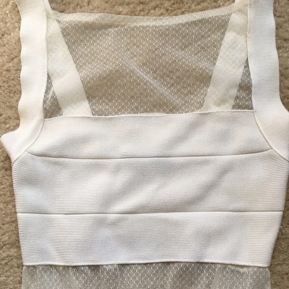 Bebe white knit and mesh dress - Picture 2 of 4