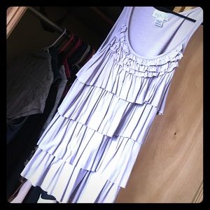 Purplish grayish ruffle top