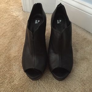 Black BP Leather Wedges