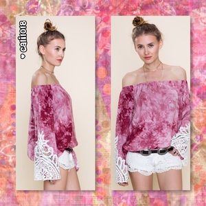 ‼️2NITE ONLY🎉HP🆕Boho Rose Red Tye Dye Off