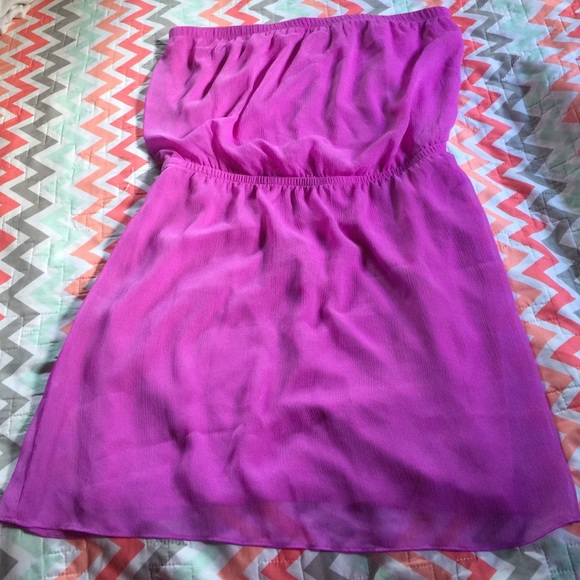 Purple strapless Express sundress