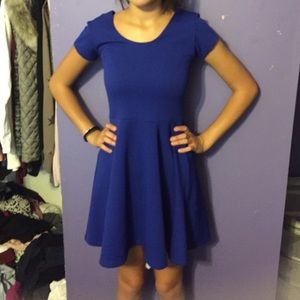 blue skater dress