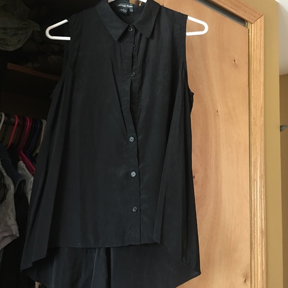 Open back black top