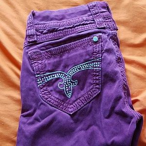 Maroon Rock revival skinny jeans