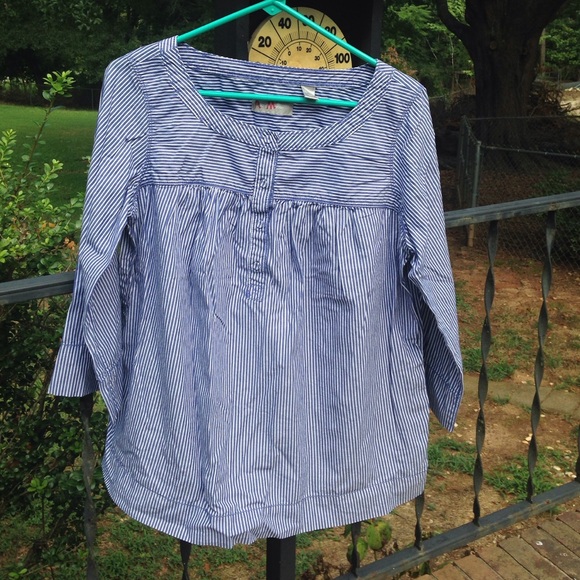 Liz Claiborne Blue + White Striped Maternity Top
