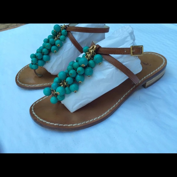 Trish Mc Evoy sandals with turquoise stone 36.5