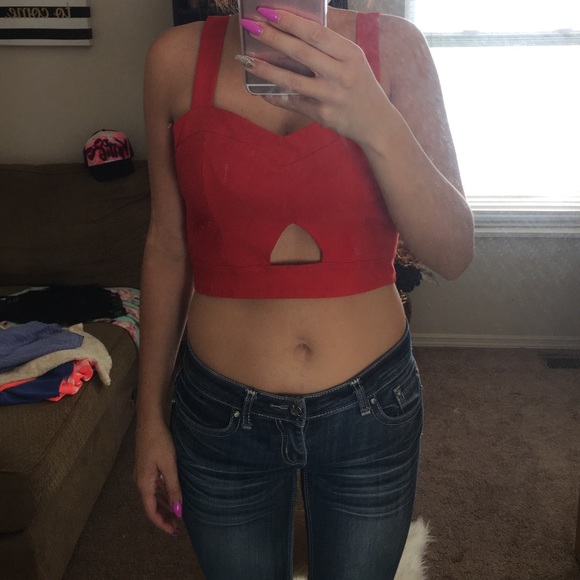 Red crop top