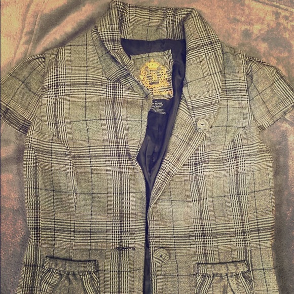 Grey Plaid Blazer - Picture 1 of 2