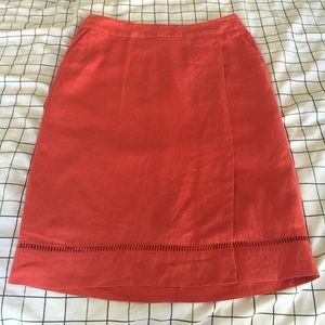 100% linen Hobbs London coral skirt