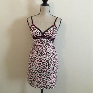 Heart print lingerie dress