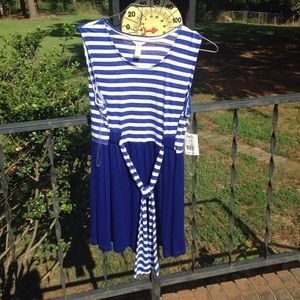 NWT Blue + White Striped Maternity Tank