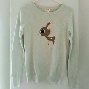 Adorable Pale Teal Deer Light Sweater