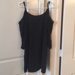Black Exposed Shoulder Dress