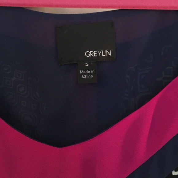 Greylin Silk tank with geometric print - Picture 2 of 4
