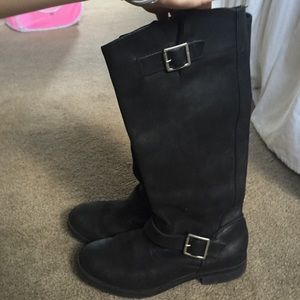 black riding boots