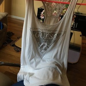 Guess white tank