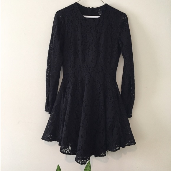 Black lace circle dress