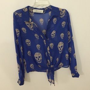 Sheer skull long sleeve
