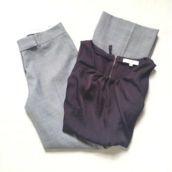 Womens Ann Taylor Wide Legged Trouser Size 4 Grey
