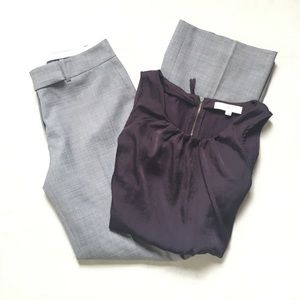 Womens Ann Taylor Wide Legged Trouser Size 4 Grey