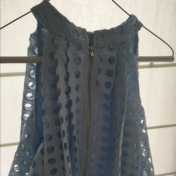 Baby Blue Koko & Palenki Mesh Flowy Halter Top - Picture 2 of 6