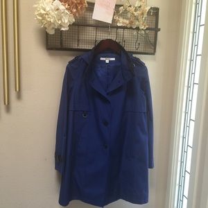 DKNY Navy Hooded Trench coat
