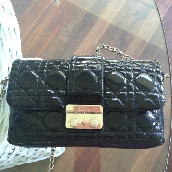 Christian Dior Black Patent Clutch