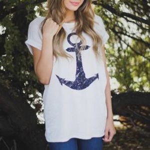 Grey Anchor Top - small