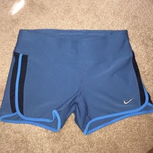 Blue Nike DRI-FIT Compression Shorts