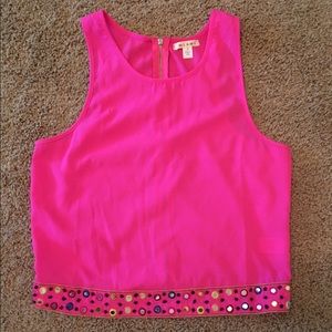 Francesca's Hot Pink Crop Top