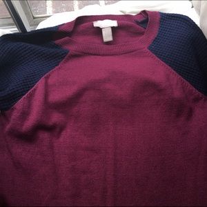 Burgundy and Blue Sweater