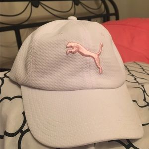 Baby pink and white Puma cap