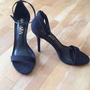 Black ankle strap heels