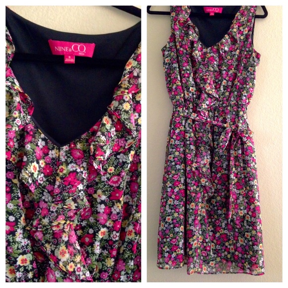 Sweet Floral Ruffle Dress • Nine & Co