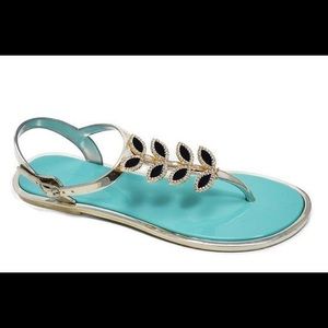 SALE🎉 New rhinestone jelly plastic sandal turq