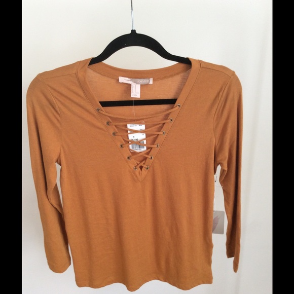 Ginger knit lace up top