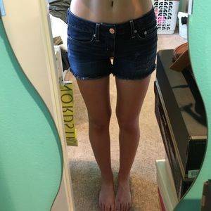 Dark was denim shorts