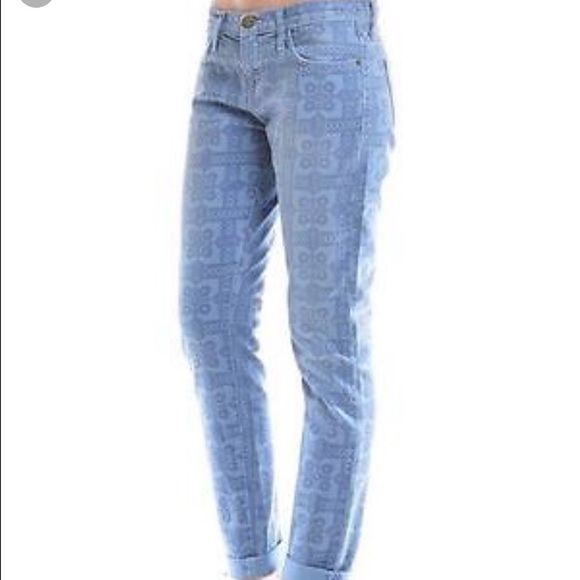 Current Elliott Navy Bandana skinny Jeans